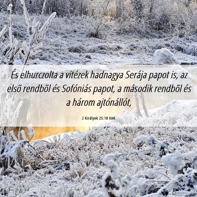 Picture 06 - 2 Királyok 25:18 KAR - És elhurczolta a vitézek hadnagya Serája papot - Bible Verse Picture
