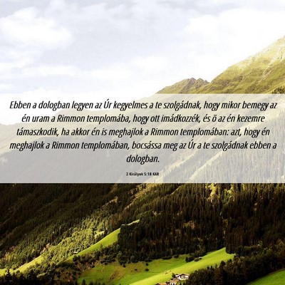 Picture 06 - 2 Királyok 5:18 KAR - Ebben a dologban legyen az Úr kegyelmes a te - Bible Verse Picture
