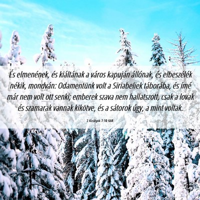 Picture 06 - 2 Királyok 7:10 KAR - És elmenének, és kiáltának a város kapuján - Bible Verse Picture