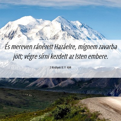 Picture 06 - 2 Királyok 8:11 KAR - És mereven ránézett Hazáelre, mígnem zavarba - Bible Verse Picture
