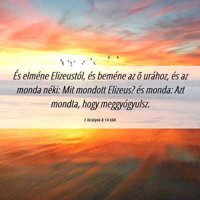 Picture 06 - 2 Királyok 8:14 KAR - És elméne Elizeustól, és beméne az õ - Bible Verse Picture