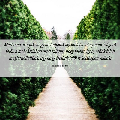Picture 06 - 2 Korinthus 1:8 KAR - Mert nem akarjuk, hogy ne tudjatok atyámfiai a - Bible Verse Picture