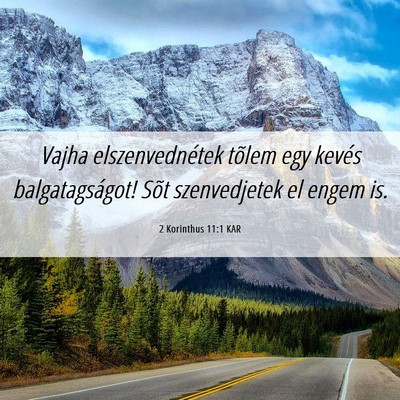 Picture 06 - 2 Korinthus 11:1 KAR - Vajha elszenvednétek tõlem egy kevés - Bible Verse Picture