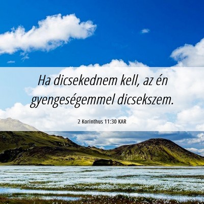Picture 06 - 2 Korinthus 11:30 KAR - Ha dicsekednem kell, az én gyengeségemmel - Bible Verse Picture