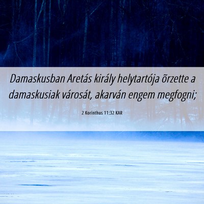 Picture 06 - 2 Korinthus 11:32 KAR - Damaskusban Aretás király helytartója õrzette - Bible Verse Picture