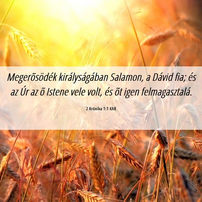 Picture 06 - 2 Krónika 1:1 KAR - Megerõsödék királyságában Salamon, a Dávid - Bible Verse Picture