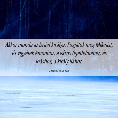 Picture 06 - 2 Krónika 18:25 KAR - Akkor monda az Izráel királya: Fogjátok meg - Bible Verse Picture