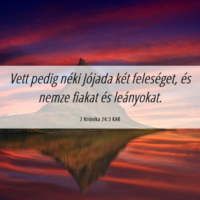 Picture 06 - 2 Krónika 24:3 KAR - Vett pedig néki Jójada két feleséget, és - Bible Verse Picture