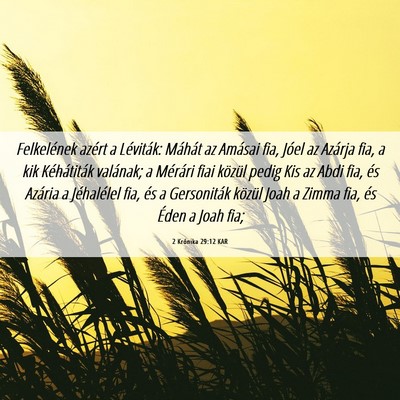 Picture 06 - 2 Krónika 29:12 KAR - Felkelének azért a Léviták: Máhát az - Bible Verse Picture