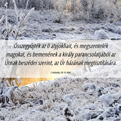 Picture 06 - 2 Krónika 29:15 KAR - Összegyûjték az õ atyjokfiait, és - Bible Verse Picture