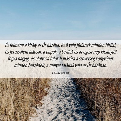 Picture 06 - 2 Krónika 34:30 KAR - És felméne a király az Úr házába, és õ - Bible Verse Picture