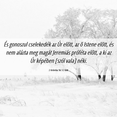 Picture 06 - 2 Krónika 36:12 KAR - És gonoszul cselekedék az Úr elõtt, az õ - Bible Verse Picture