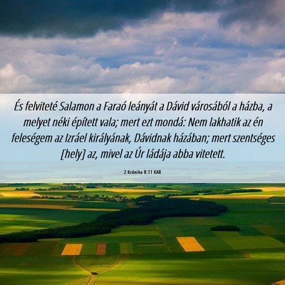 Picture 06 - 2 Krónika 8:11 KAR - És felviteté Salamon a Faraó leányát a - Bible Verse Picture