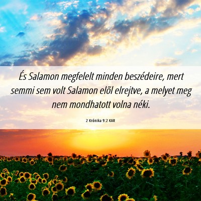 Picture 06 - 2 Krónika 9:2 KAR - És Salamon megfelelt minden beszédeire, mert - Bible Verse Picture