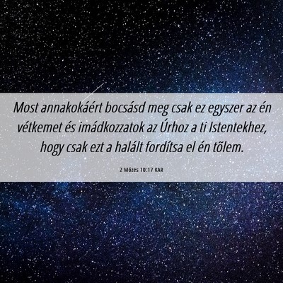 Picture 06 - 2 Mózes 10:17 KAR - Most annakokáért bocsásd meg csak ez egyszer - Bible Verse Picture