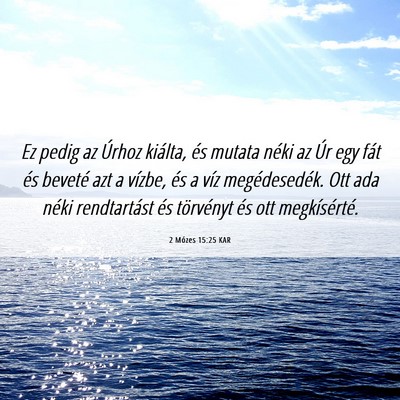 Picture 06 - 2 Mózes 15:25 KAR - Ez pedig az Úrhoz kiálta, és mutata néki az - Bible Verse Picture