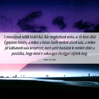 Picture 06 - 2 Mózes 16:3 KAR - S mondának nékik Izráel fiai: Bár megholtunk - Bible Verse Picture