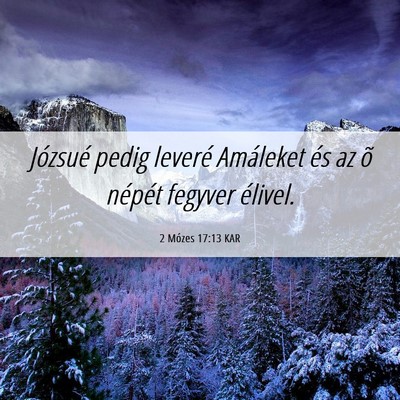 Picture 06 - 2 Mózes 17:13 KAR - Józsué pedig leveré Amáleket és az õ - Bible Verse Picture