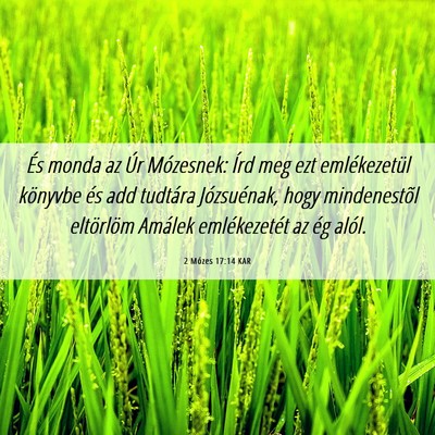Picture 06 - 2 Mózes 17:14 KAR - És monda az Úr Mózesnek: Írd meg ezt - Bible Verse Picture
