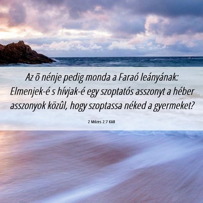 Picture 06 - 2 Mózes 2:7 KAR - Az õ nénje pedig monda a Faraó leányának: - Bible Verse Picture