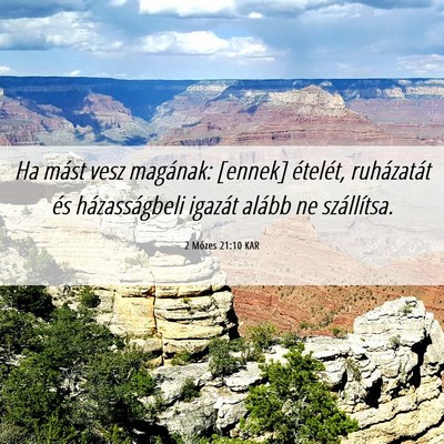 Picture 06 - 2 Mózes 21:10 KAR - Ha mást vesz magának: [ennek] ételét, - Bible Verse Picture
