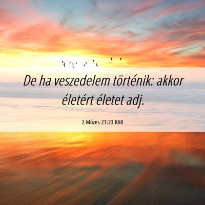 Picture 06 - 2 Mózes 21:23 KAR - De ha veszedelem történik: akkor életért - Bible Verse Picture
