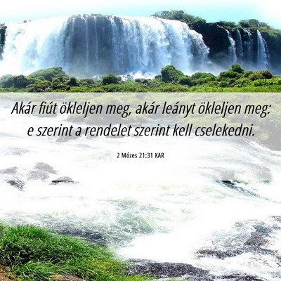 Picture 06 - 2 Mózes 21:31 KAR - Akár fiút ökleljen meg, akár leányt - Bible Verse Picture