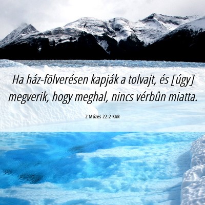 Picture 06 - 2 Mózes 22:2 KAR - Ha ház-fölverésen kapják a tolvajt, és - Bible Verse Picture