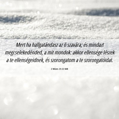 Picture 06 - 2 Mózes 23:22 KAR - Mert ha hallgatándasz az õ szavára; és - Bible Verse Picture