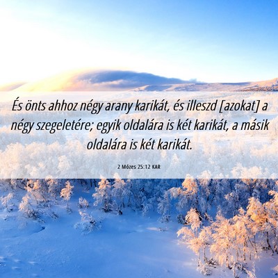 Picture 06 - 2 Mózes 25:12 KAR - És önts ahhoz négy arany karikát, és illeszd - Bible Verse Picture