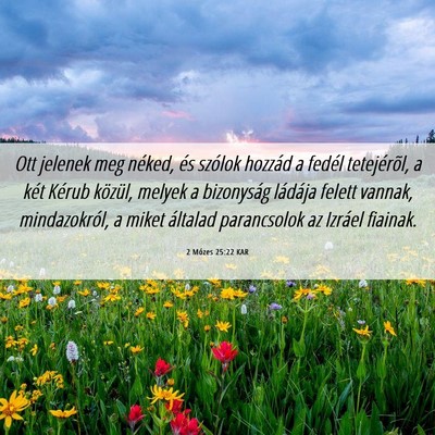 Picture 06 - 2 Mózes 25:22 KAR - Ott jelenek meg néked, és szólok hozzád a - Bible Verse Picture