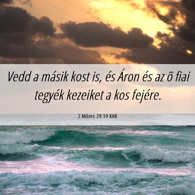 Picture 06 - 2 Mózes 29:19 KAR - Vedd a másik kost is, és Áron és az õ fiai - Bible Verse Picture
