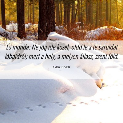 Picture 06 - 2 Mózes 3:5 KAR - És monda: Ne jõjj ide közel, oldd le a te - Bible Verse Picture