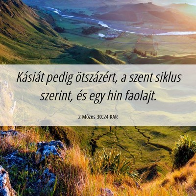 Picture 06 - 2 Mózes 30:24 KAR - Kásiát pedig ötszázért, a szent siklus - Bible Verse Picture