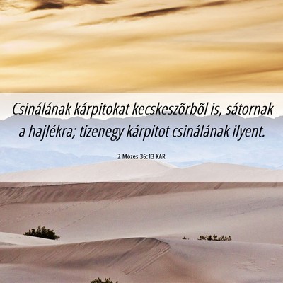Picture 06 - 2 Mózes 36:13 KAR - Csinálának kárpitokat kecskeszõrbõl is, - Bible Verse Picture