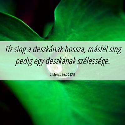Picture 06 - 2 Mózes 36:20 KAR - Tíz sing a deszkának hossza, másfél sing - Bible Verse Picture