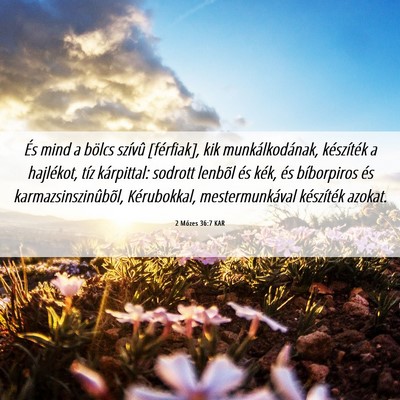 Picture 06 - 2 Mózes 36:7 KAR - És mind a bölcs szívû [férfiak], kik - Bible Verse Picture