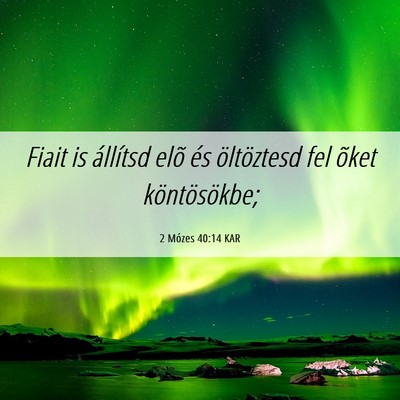 Picture 06 - 2 Mózes 40:14 KAR - Fiait is állítsd elõ és öltöztesd fel õket - Bible Verse Picture