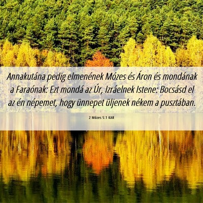 Picture 06 - 2 Mózes 5:1 KAR - Annakutána pedig elmenének Mózes és Áron és - Bible Verse Picture