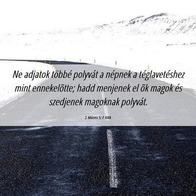Picture 06 - 2 Mózes 5:7 KAR - Ne adjatok többé polyvát a népnek a - Bible Verse Picture