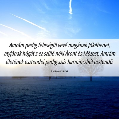 Picture 06 - 2 Mózes 6:20 KAR - Amrám pedig feleségûl vevé magának - Bible Verse Picture