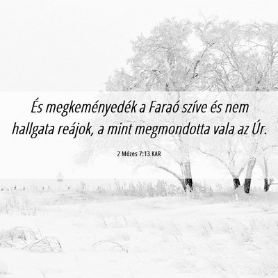 Picture 06 - 2 Mózes 7:13 KAR - És megkeményedék a Faraó szíve és nem - Bible Verse Picture