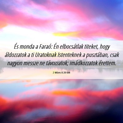 Picture 06 - 2 Mózes 8:28 KAR - És monda a Faraó: Én elbocsátlak titeket, - Bible Verse Picture