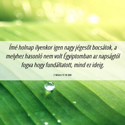 Picture 06 - 2 Mózes 9:18 KAR - Ímé holnap ilyenkor igen nagy jégesõt - Bible Verse Picture