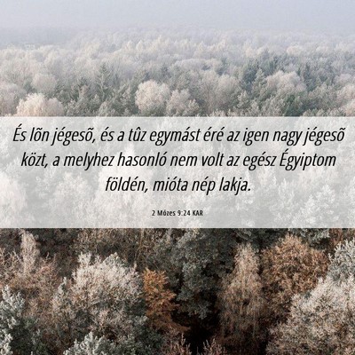 Picture 06 - 2 Mózes 9:24 KAR - És lõn jégesõ, és a tûz egymást éré az - Bible Verse Picture