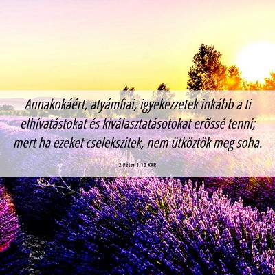 Picture 06 - 2 Péter 1:10 KAR - Annakokáért, atyámfiai, igyekezzetek inkább a - Bible Verse Picture