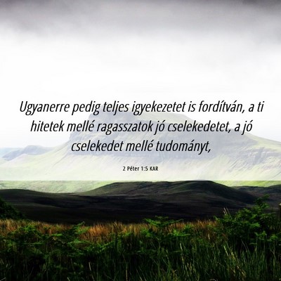 Picture 06 - 2 Péter 1:5 KAR - Ugyanerre pedig teljes igyekezetet is - Bible Verse Picture