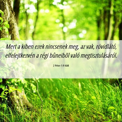 Picture 06 - 2 Péter 1:9 KAR - Mert a kiben ezek nincsenek meg, az vak, - Bible Verse Picture