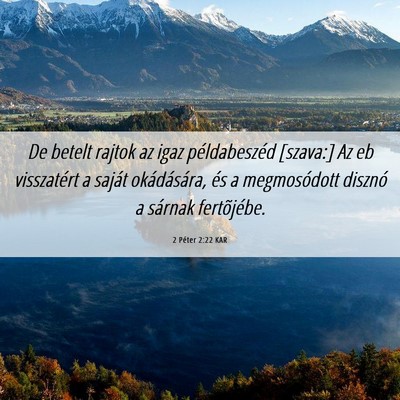 Picture 06 - 2 Péter 2:22 KAR - De betelt rajtok az igaz példabeszéd [szava:] - Bible Verse Picture