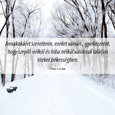 Picture 06 - 2 Péter 3:14 KAR - Annakokáért szeretteim, ezeket várván , - Bible Verse Picture